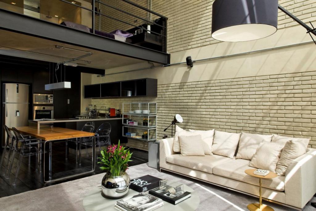 Loft style in the interior of the apartment photo