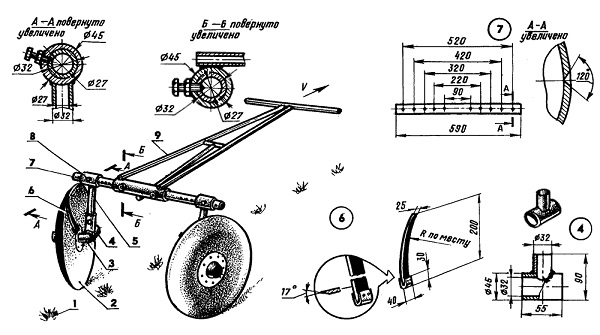 Manual hiller for potatoes