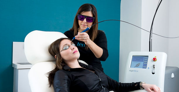 Remove the vascular network on the face with a laser