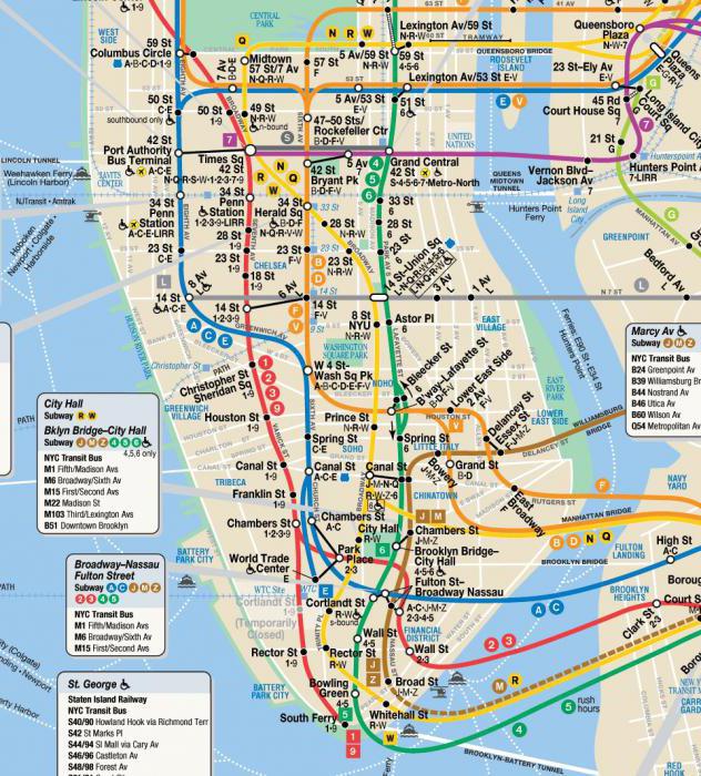схема метро нью йорк