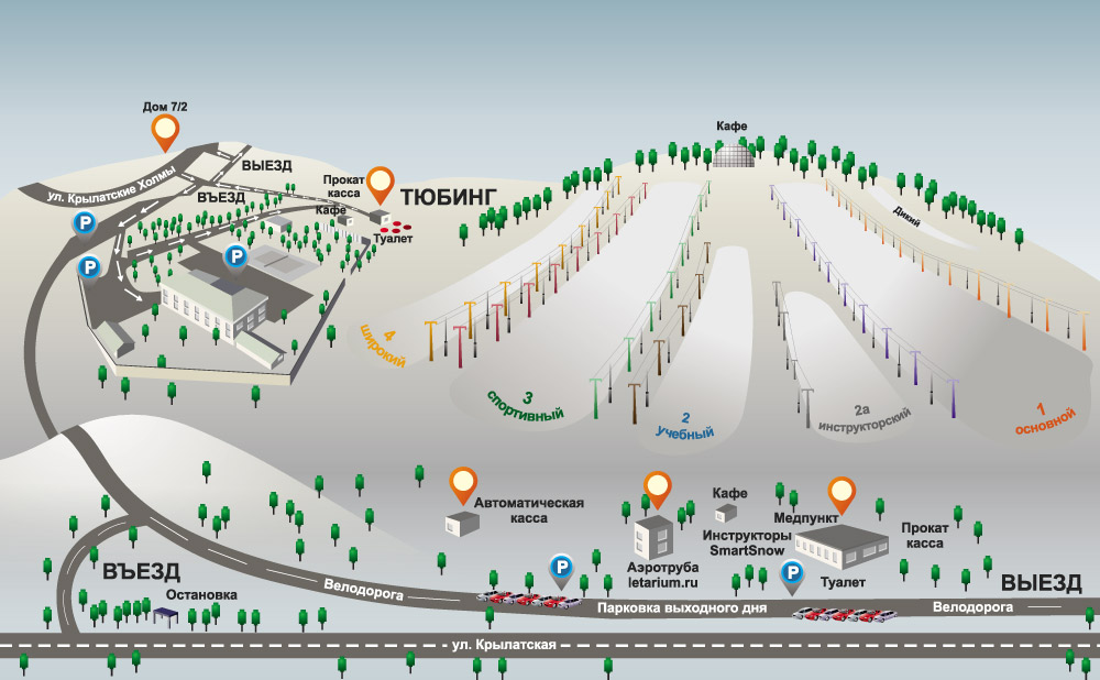 Крылатское схема трасс