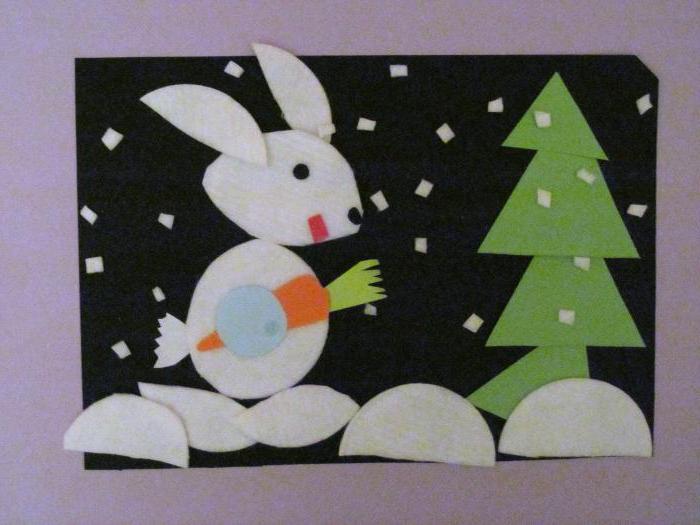 colored paper bunny applique