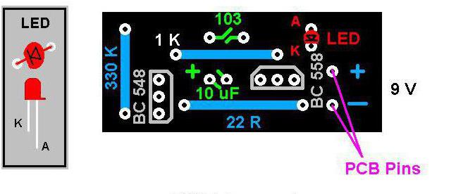 Обозначение светодиода на схеме где плюс где минус
