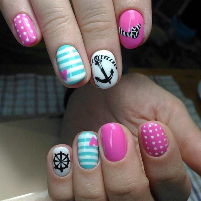 fashionable manicure at sea