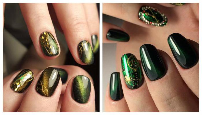 what manicure will suit a green dress