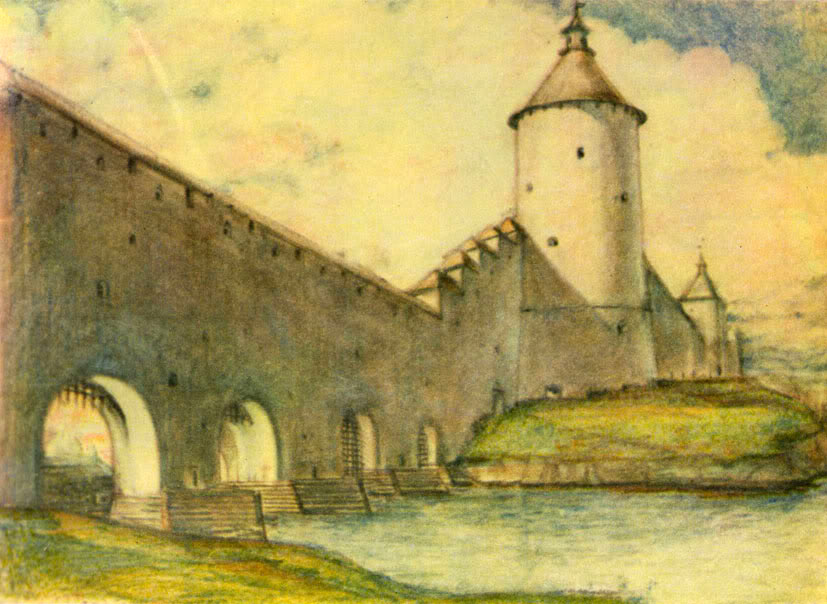 Рисунок Гремячей башни архитектора Спегальского