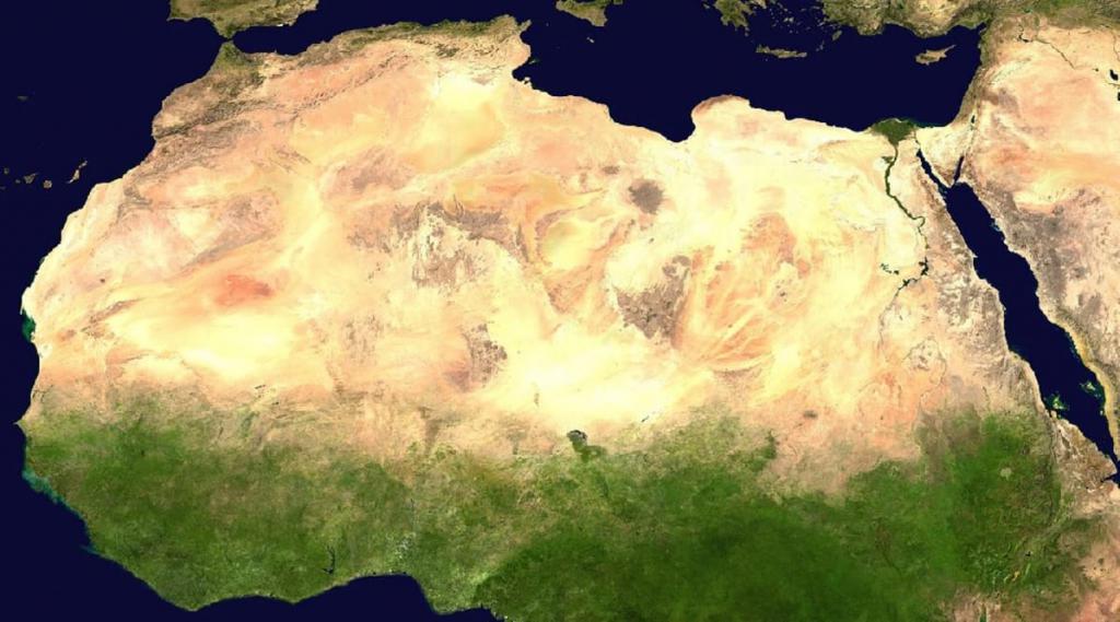 Пустыня Сахара на карте
