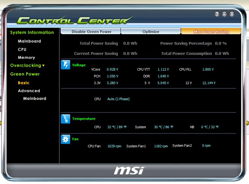 Программа для разгона процессора MSI Control Center II