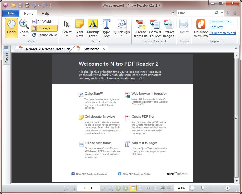 редактор pdf файлов Nitro Reader