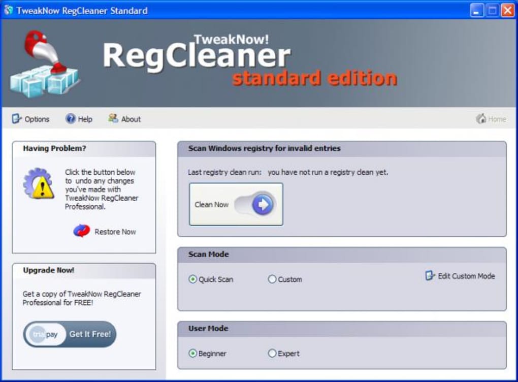 Программа для удаления мусора weakNow RegCleaner
