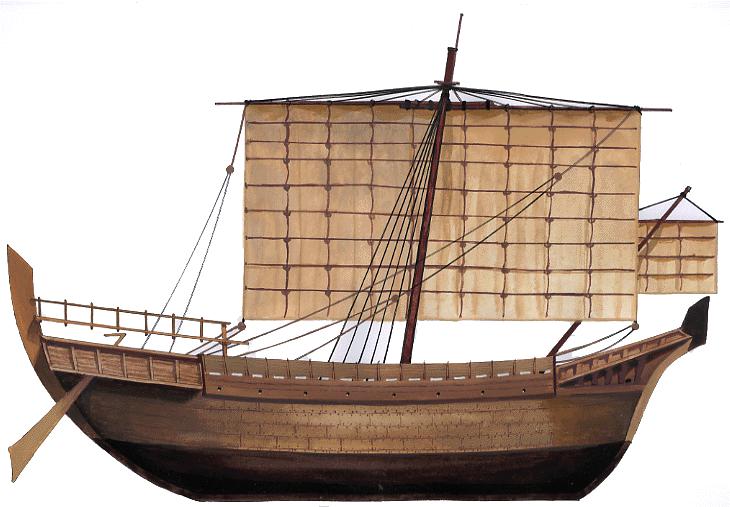 Древнеримский военный корабль построенный по образцу древнегреческой триеры
