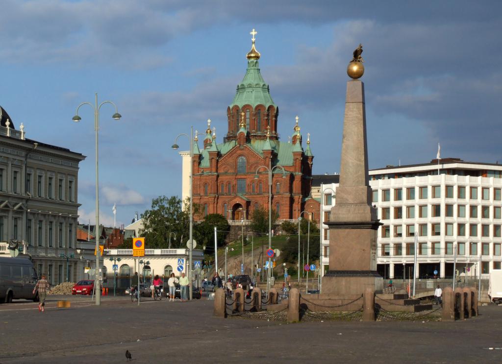 View of the obelisk and the cathedral