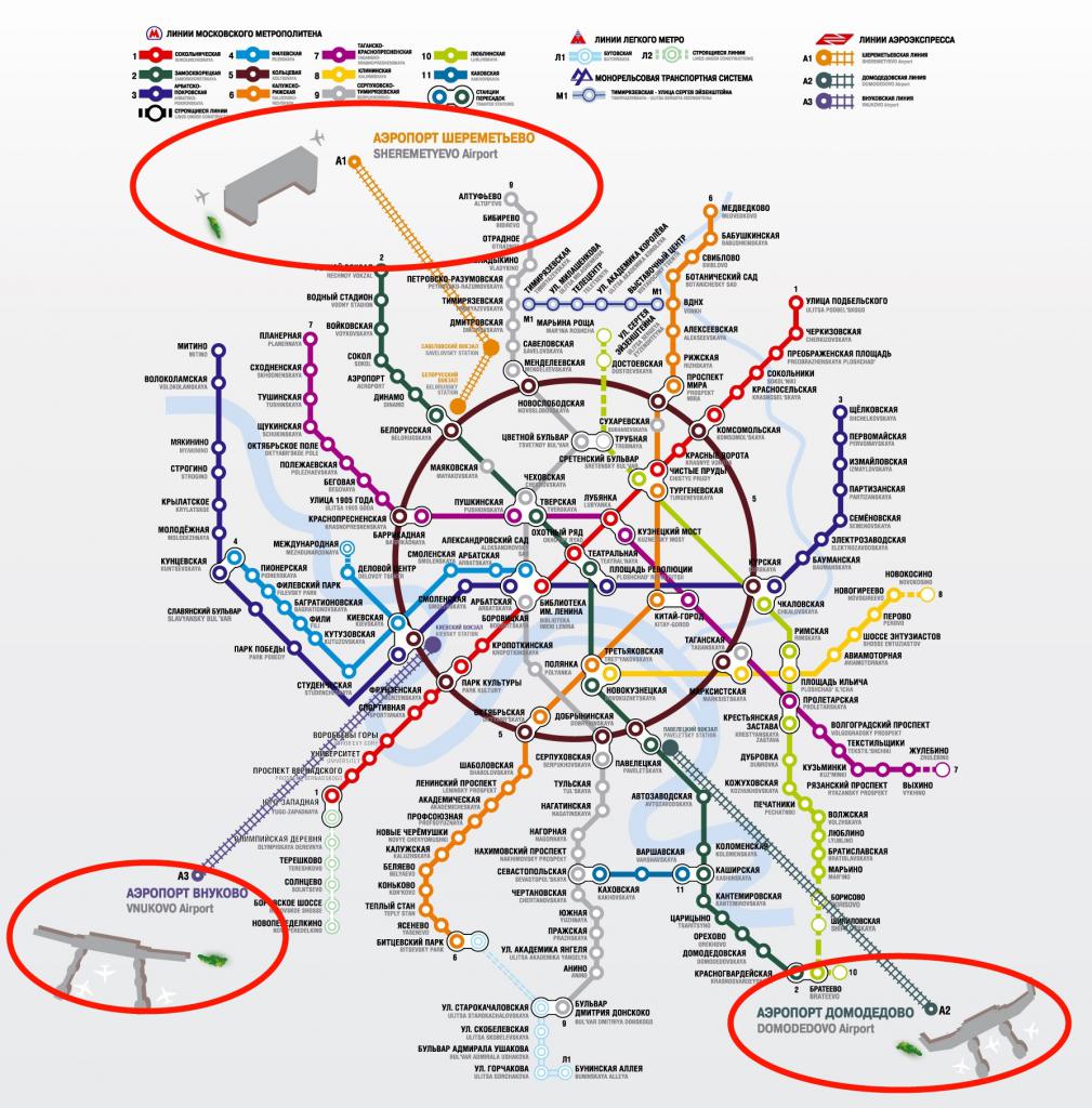 Схема маршрута аэроэкспресса в шереметьево