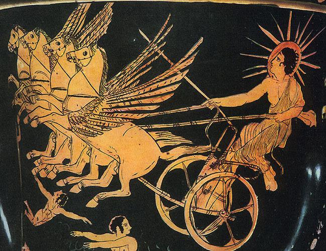 Типичное изображение Гелиоса на колеснице