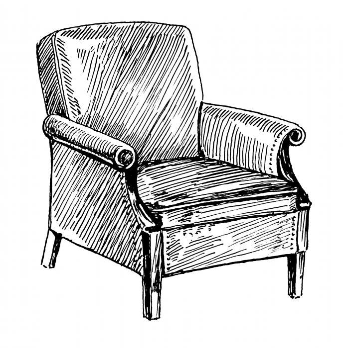 как нарисовать кресло