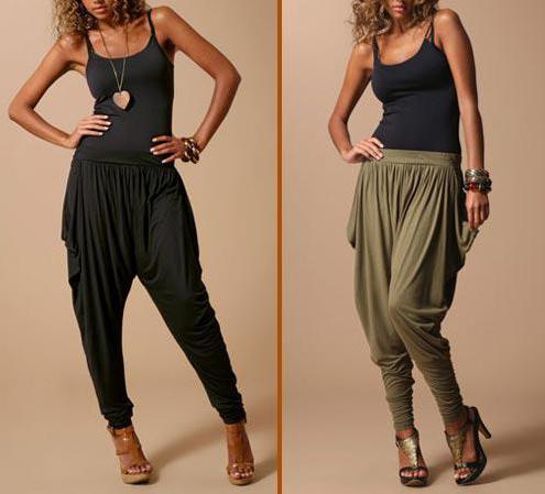 women's harem pants with what to wear