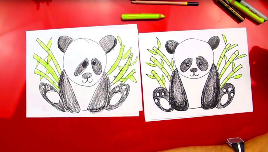 Детские рисунки панды