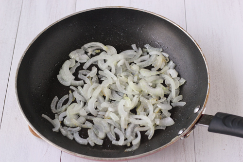 Delicious fried potatoes with mushrooms and onions.