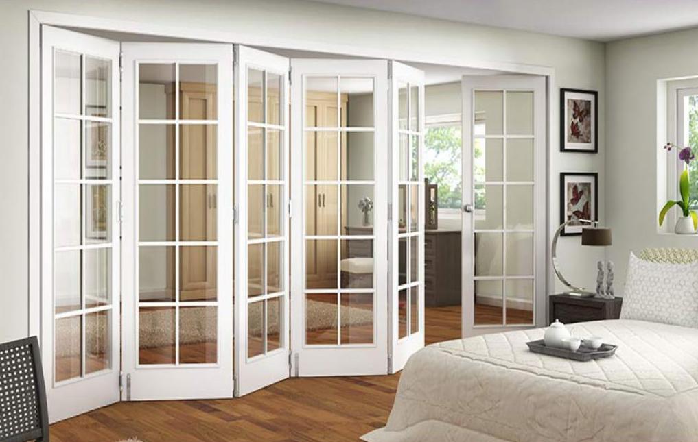 Multi-section folding doors