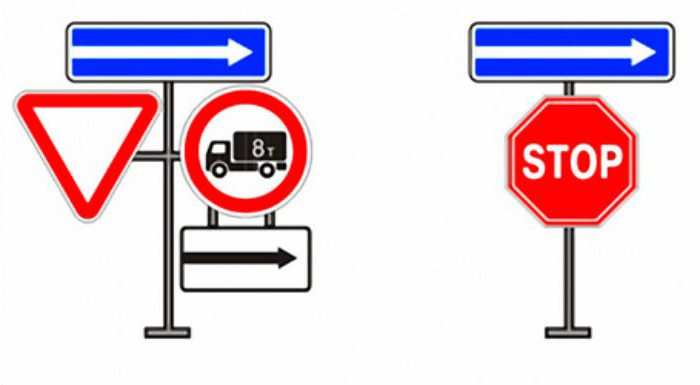схема установки дорожных знаков