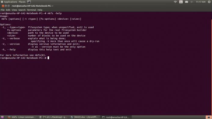 форматирование флешки через командную строку linux 