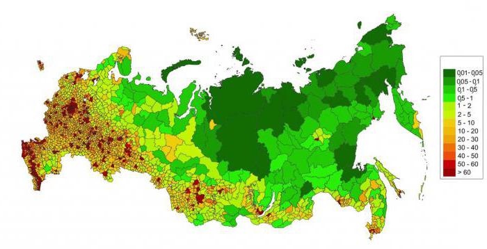 The maximum population in the region of Russia