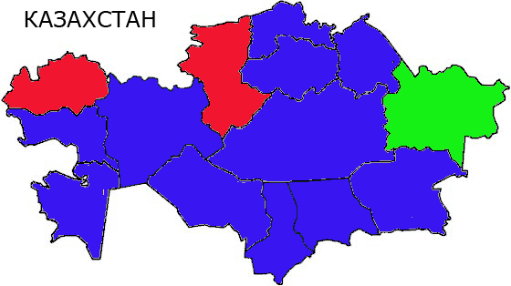 Российские земли в казахстане карта