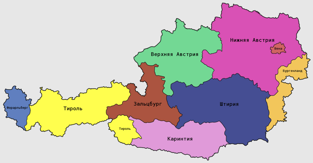 регионы австрии - схема
