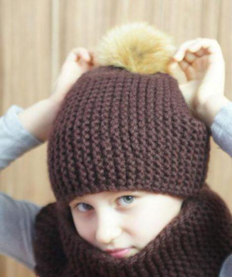 hat and snood knitting for girls