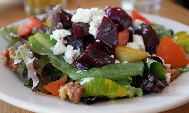 baked beetroot salad with feta cheese