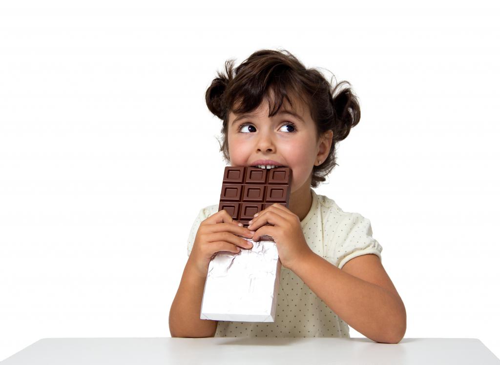Шоколад в рационе детей