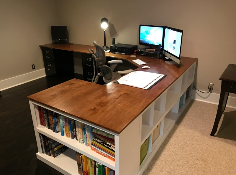 Combined desk for computer