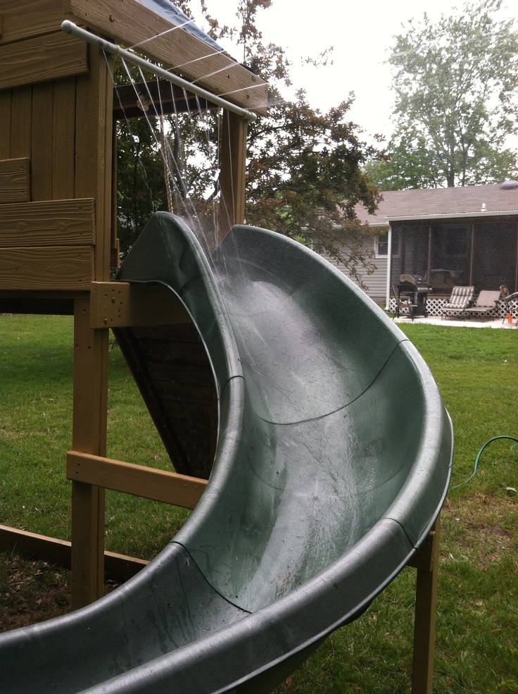 Homemade slide with a bend