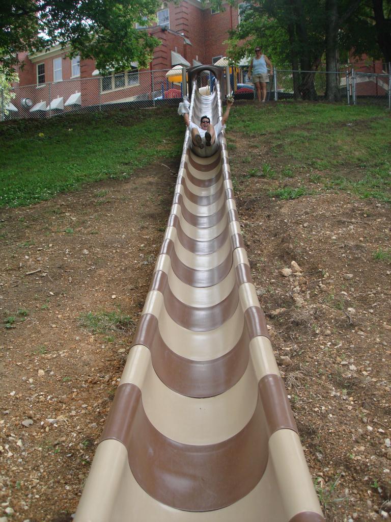 Homemade slide made of plastic