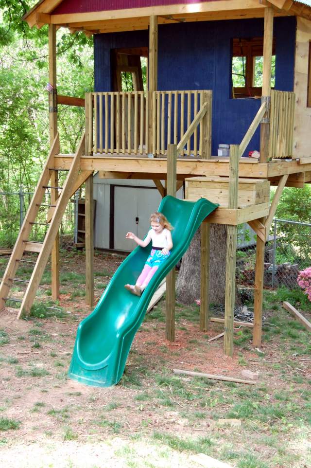 Slide with a house