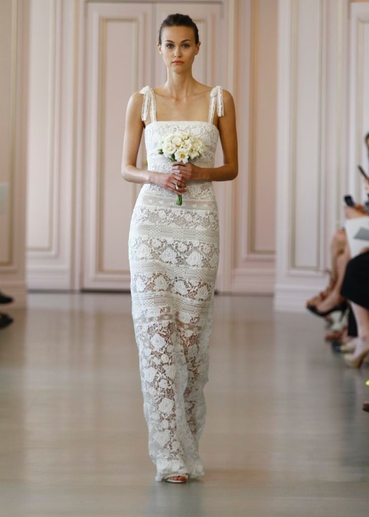 straight lace wedding dress