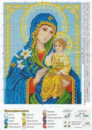 Icon of the Mother of God cross stitch