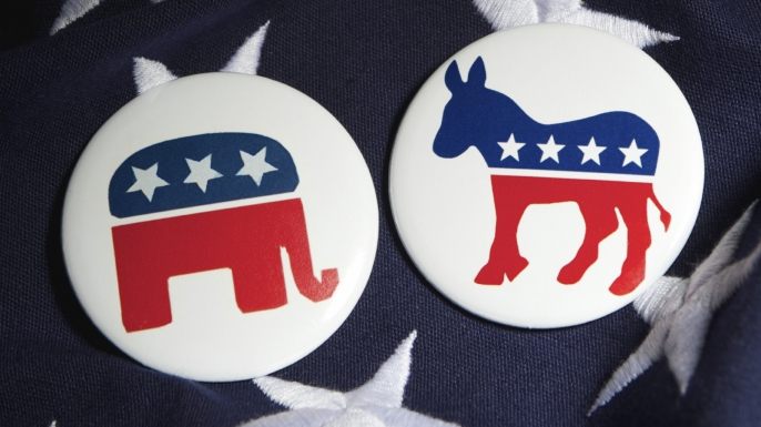 символы демократической и республиканской партий США