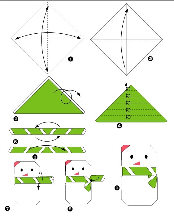 origami snowman