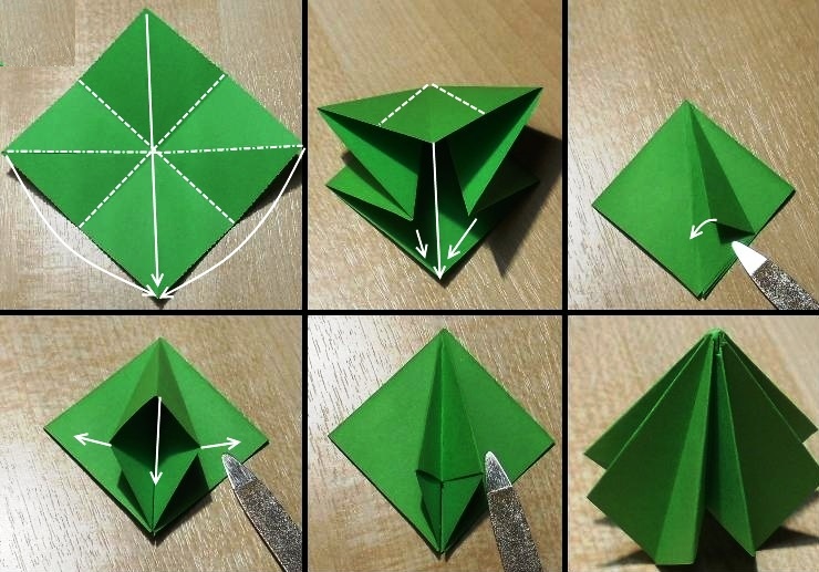 елка в технике оригами