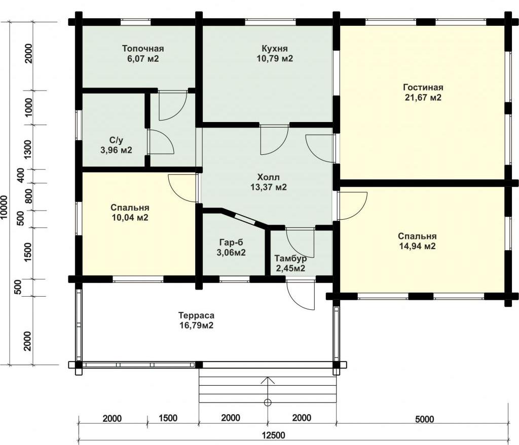 layout of the cottage 12 to 12