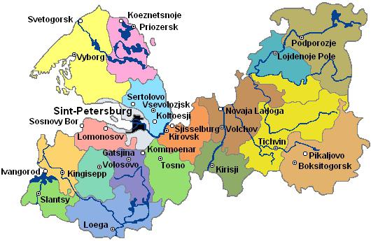 карта ленинградской области с городами