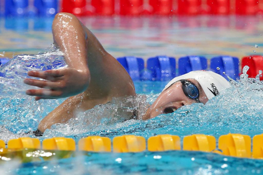 Swimmer on the track