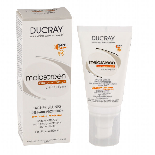 Ducray Melascreen cream in its original packaging is effective against age spots
