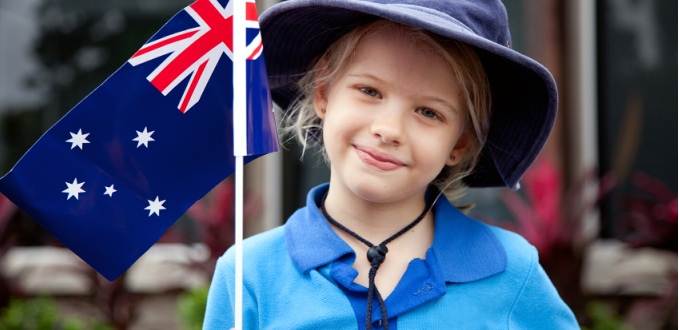 girl with australian flag