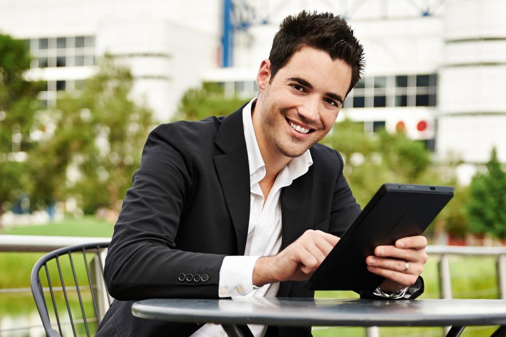 businesswoman with tablet