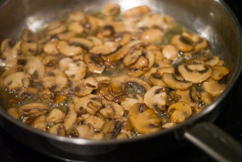 Soup with mushrooms and meat