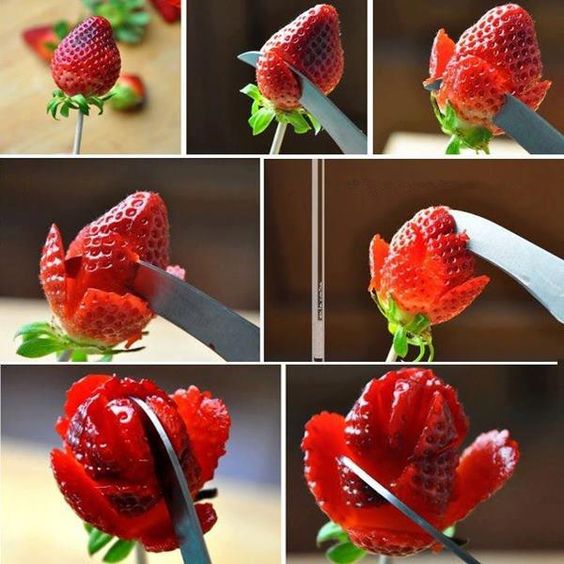 Cutting Strawberry Roses