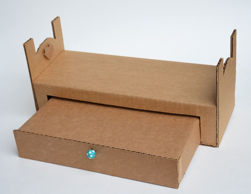 Мебель для кукол своими руками из картона схема