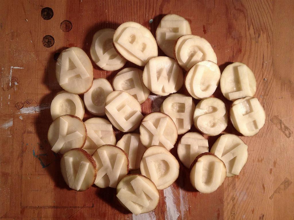 letters of vegetables